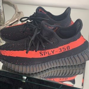Yeezy boost 350 black red pink men 7 1/2 women 9